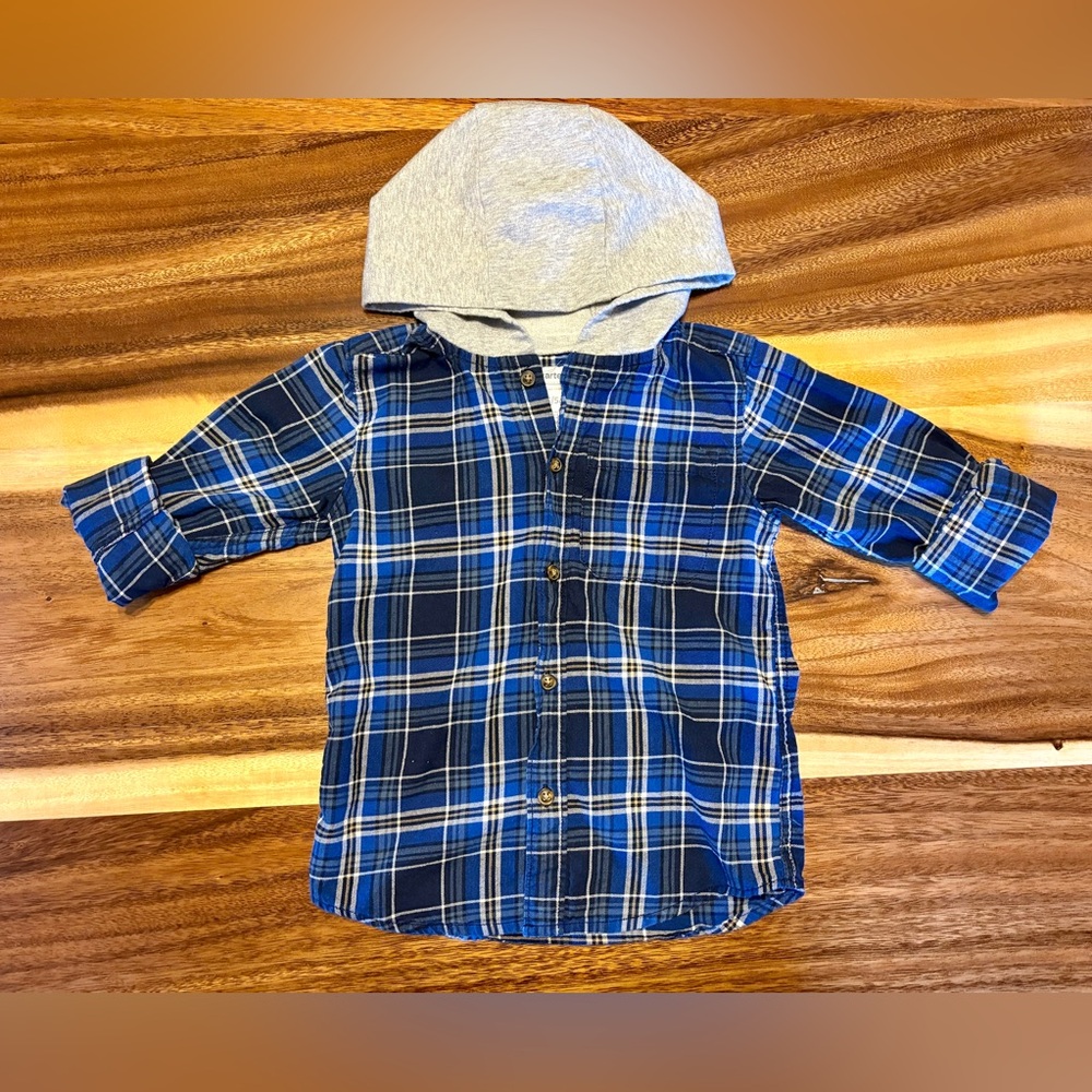 Carter's Blue and Gray Button Down Shirt
